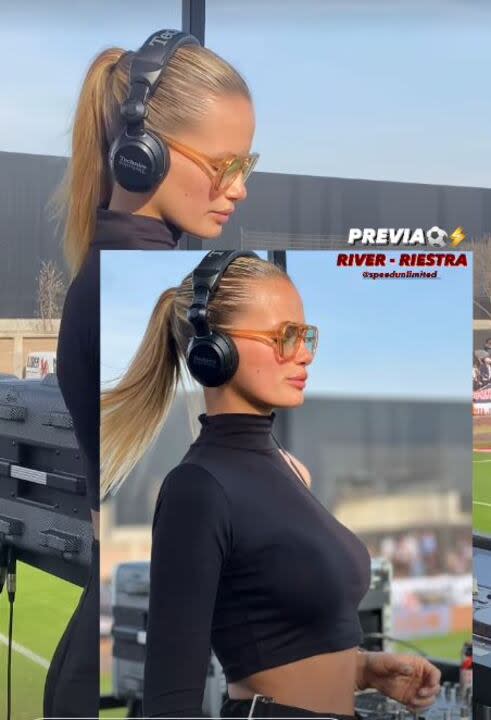 Lis Gamez sorprendió como DJ de Deportivo Riestra ante River Plate