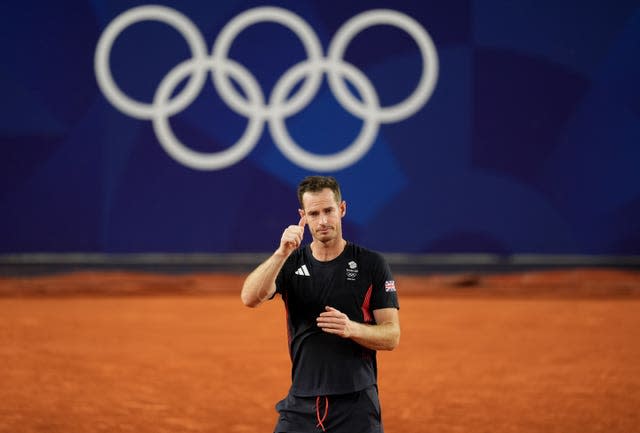 Andy Murray on court at the Olympics