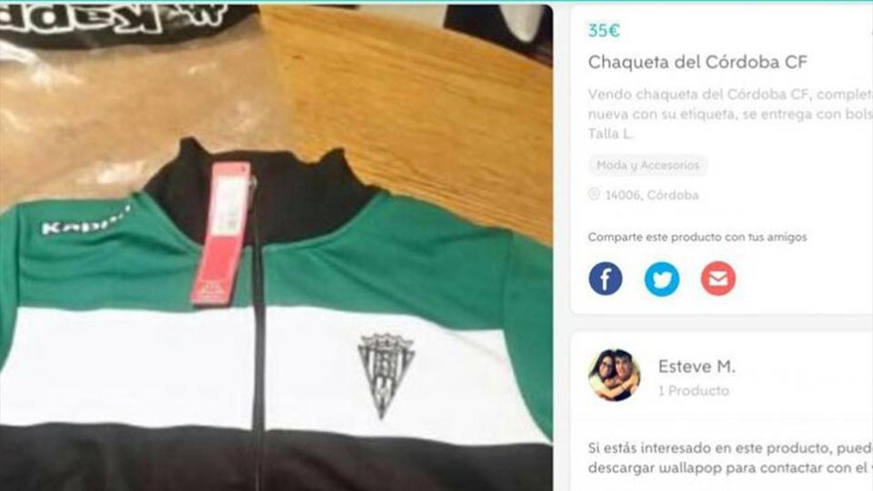 Un jugador del Córdoba ¡vende su equipación por Wallapop!. Foto: Le Buzz