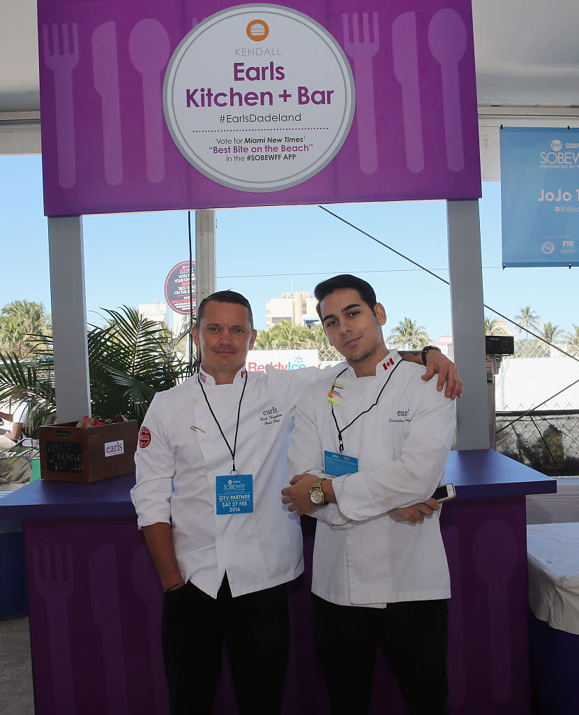 <p>No. 21: Earls Kitchen + Bar <br> Company Rating: 4.1 <br> Earls Kitchen and Bar chefs pose at Goya Foods Grand Tasting Village Featuring MasterCard Grand Tasting Tents & KitchenAid® Culinary Demonstrations during 2016 Food Network & Cooking Channel South Beach Wine & Food Festival Presented By FOOD & WINE at Grand Tasting Village on February 27, 2016 in Miami Beach, Florida. <br> (Photo by Aaron Davidson/Getty Images for SOBEWFF®) </p>