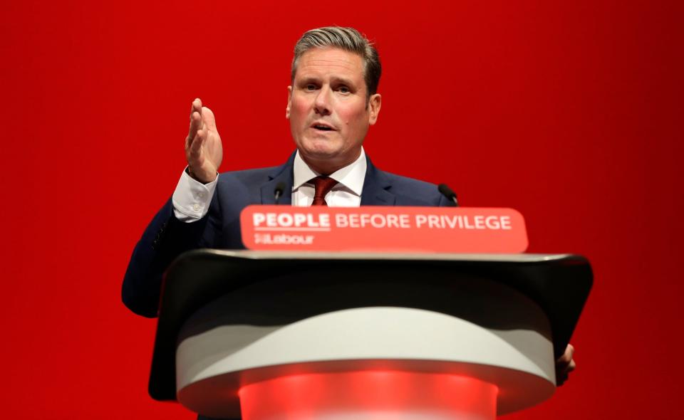 Sir Keir Starmer wanted the Labour Party to back the Remain cause but the motion was rejected at conference (AP)