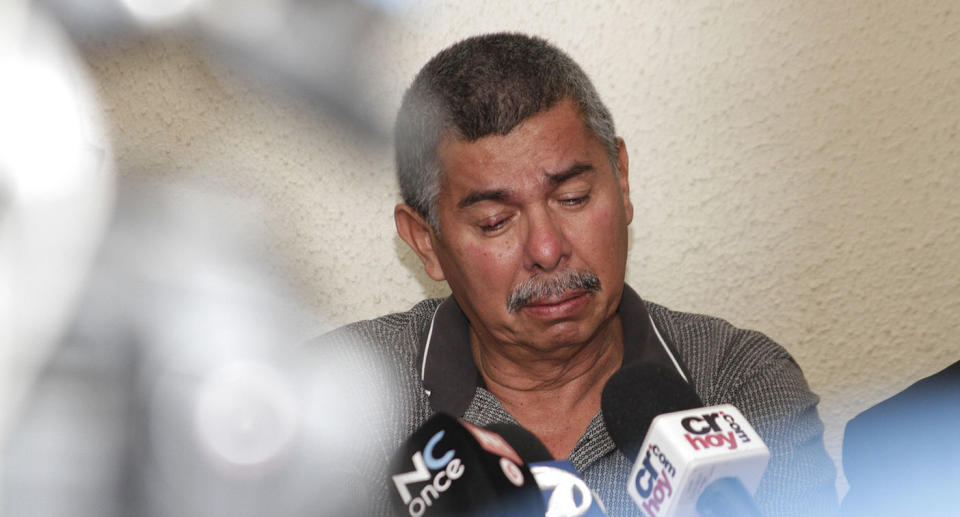 Carlos Caceido, the father of U.S. tourist Carla Stefaniak who went missing last week, speaks about having to identify his daughter’s body at the morgue, during a press conference in San Jose, Costa Rica, on Wednesday. Source: AP Photo via AAP