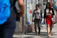 Gaby Milena Rivera (L) walks with a friend in New York City, U.S. September 27, 2016. Picture taken September 27, 2016. REUTERS/Brendan McDermid