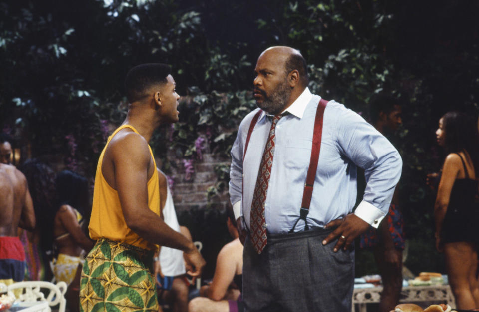 THE FRESH PRINCE OF BEL-AIR -- "Will Goes a Courtin'" Episode 6 -- Pictured: (l-r) Will Smith as William 'Will' Smith, James Avery as Philip Banks  (Photo by Gary Null/NBCU Photo Bank/NBCUniversal via Getty Images via Getty Images)