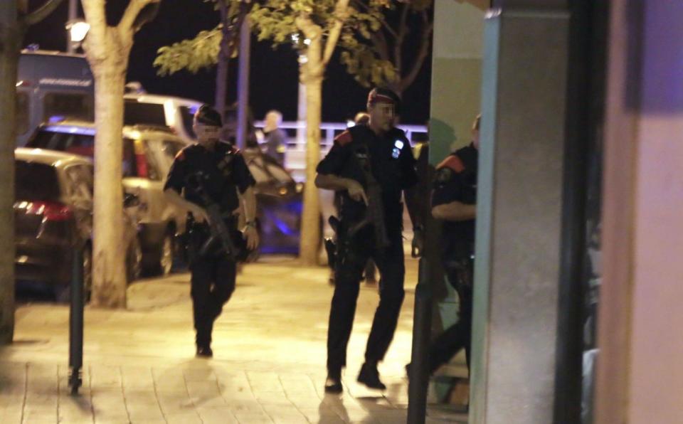 Second attack: Armed police in Cambrils following a second attack in Spain (EPA)