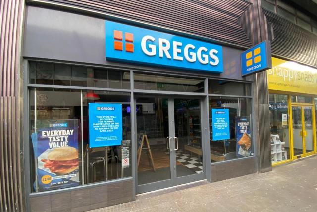 Greggs bakery in town centre closes