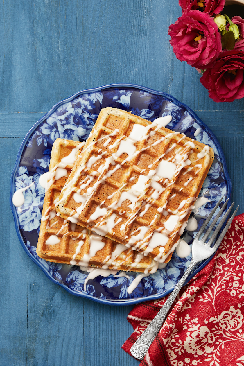 fathers day brunch recipes ideas lemon poppy seed waffles