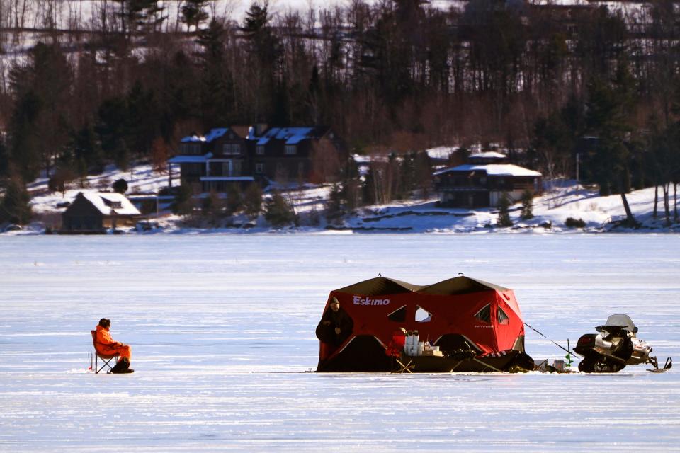 Ice fishers in several states are being asked to remove their shanties and pop-up shelters early due to warm weather.