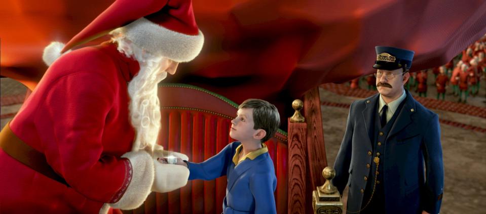 "Polar Express" is a story of a young boy who board a train on a Christmas Eve journey to the North Pole.