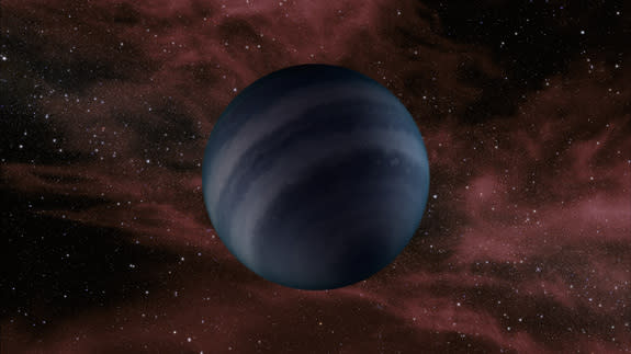 his artist's conception portrays a free-floating brown dwarf, or failed star.