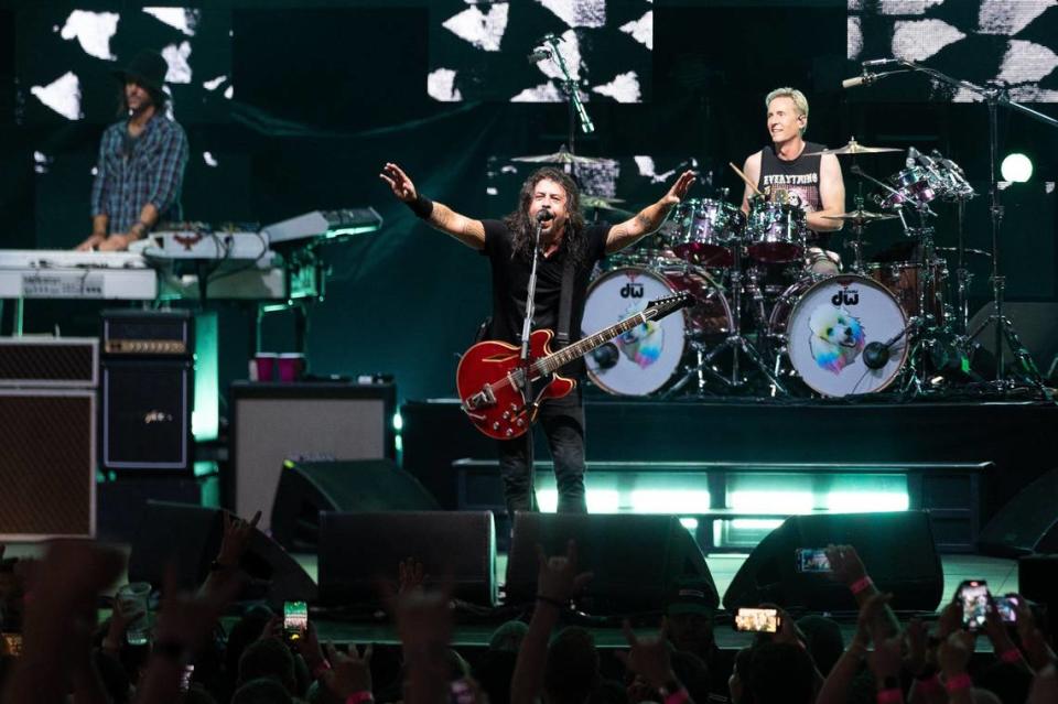 Foo Fighters perform at PNC Music Pavilion in Charlotte on Thursday night.
