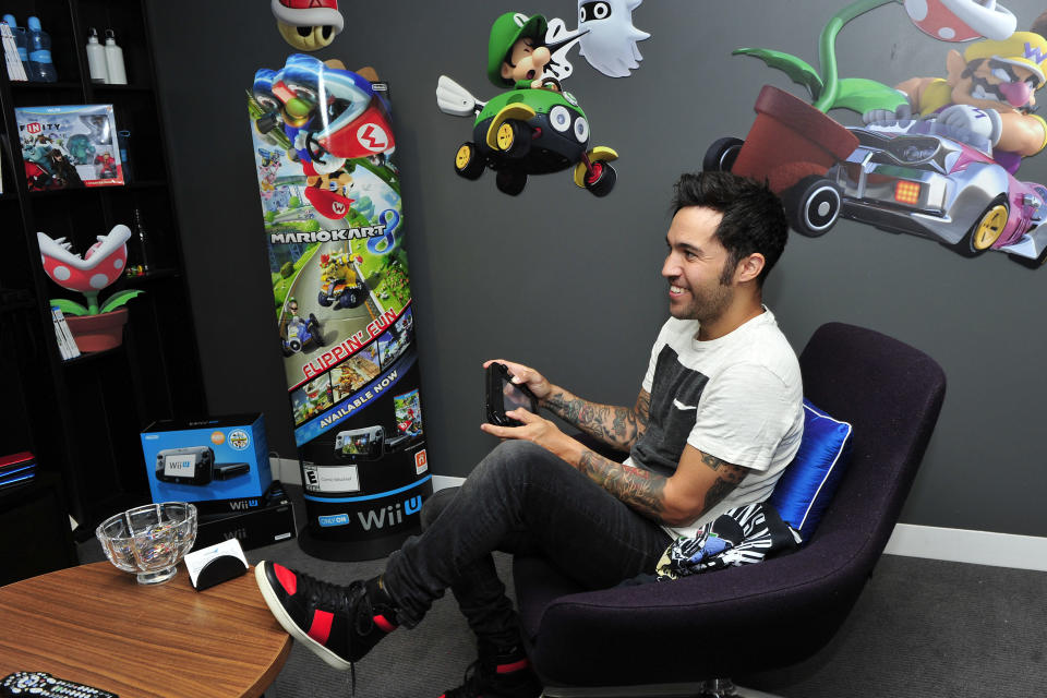 Pete Wentz took a test drive of the new Mario Kart 8 for Wii U in Los Angeles, California on June 2. 