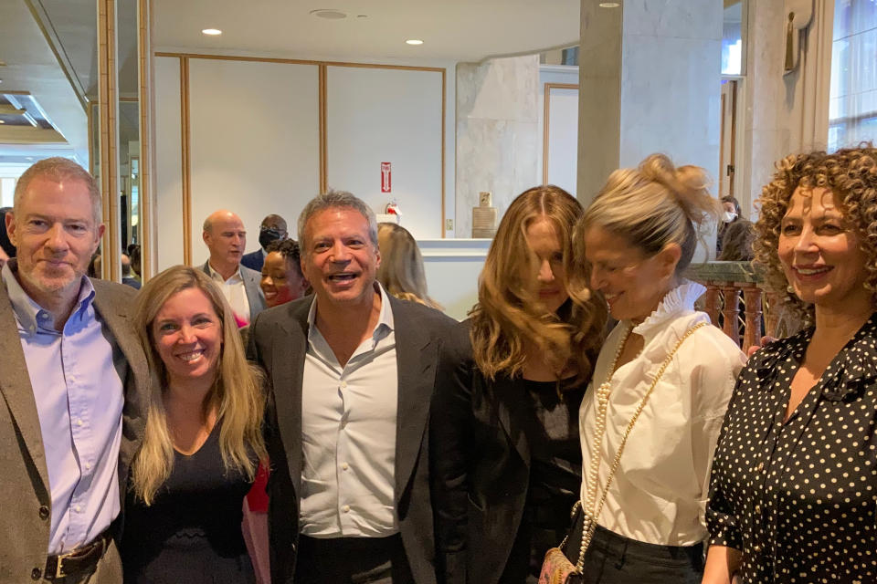 Toby Emmerich, Candice McDonough, Michael De Luca, Mary Parent, Lynn Harris, and Donna Langley at the 2022 AFI Awards - Credit: Anne Thompson