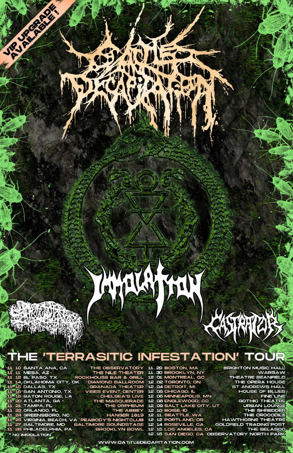 cattle decapitation 2023 tour poster