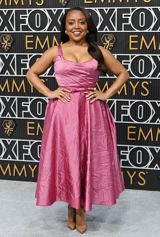 <p>Gilbert Flores/Variety via Getty Images</p> Quinta Brunson at the 2023 Emmy Awards