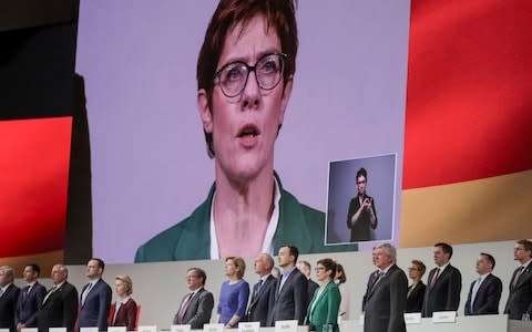 Annegret Kramp-Karrenbauer beat Frierdich Merz by a mere 35 of the 999 delegate votes - Credit: Kay Nietfeld/ dpa