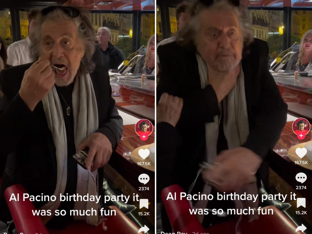 Al Pacino pranked his birthday dinner attendees while celebrating his 83rd birthday