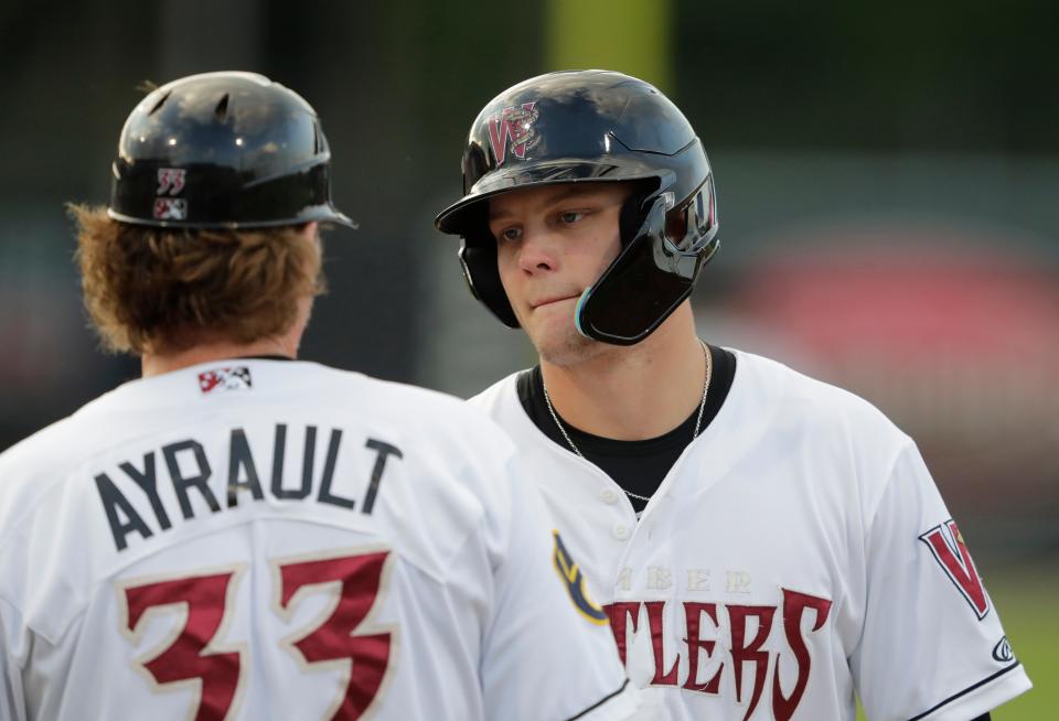 First-round pick Brock Wilken is in his first major-league camp with the Brewers, and viewed as the team's third baseman of the future.