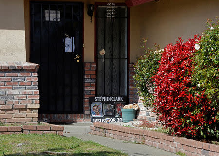 The house where police shooting victim Stephon Clark was slain is seen in Sacramento, California, U.S. March 24, 2018. REUTERS/Bob Strong