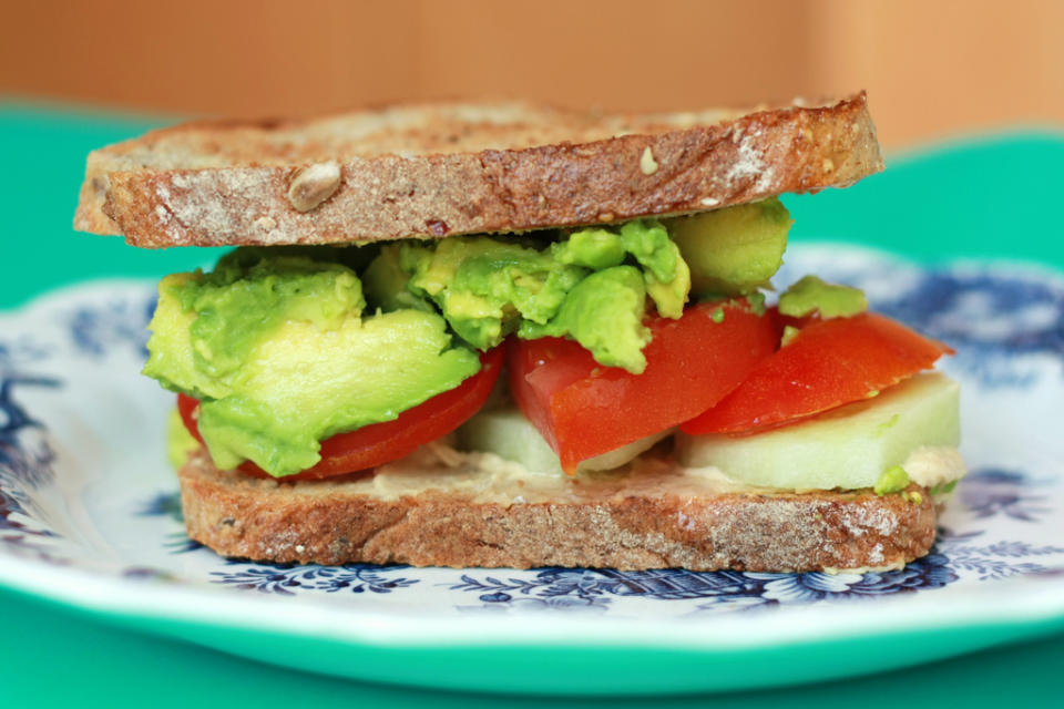 toast avocado tomato sandwich