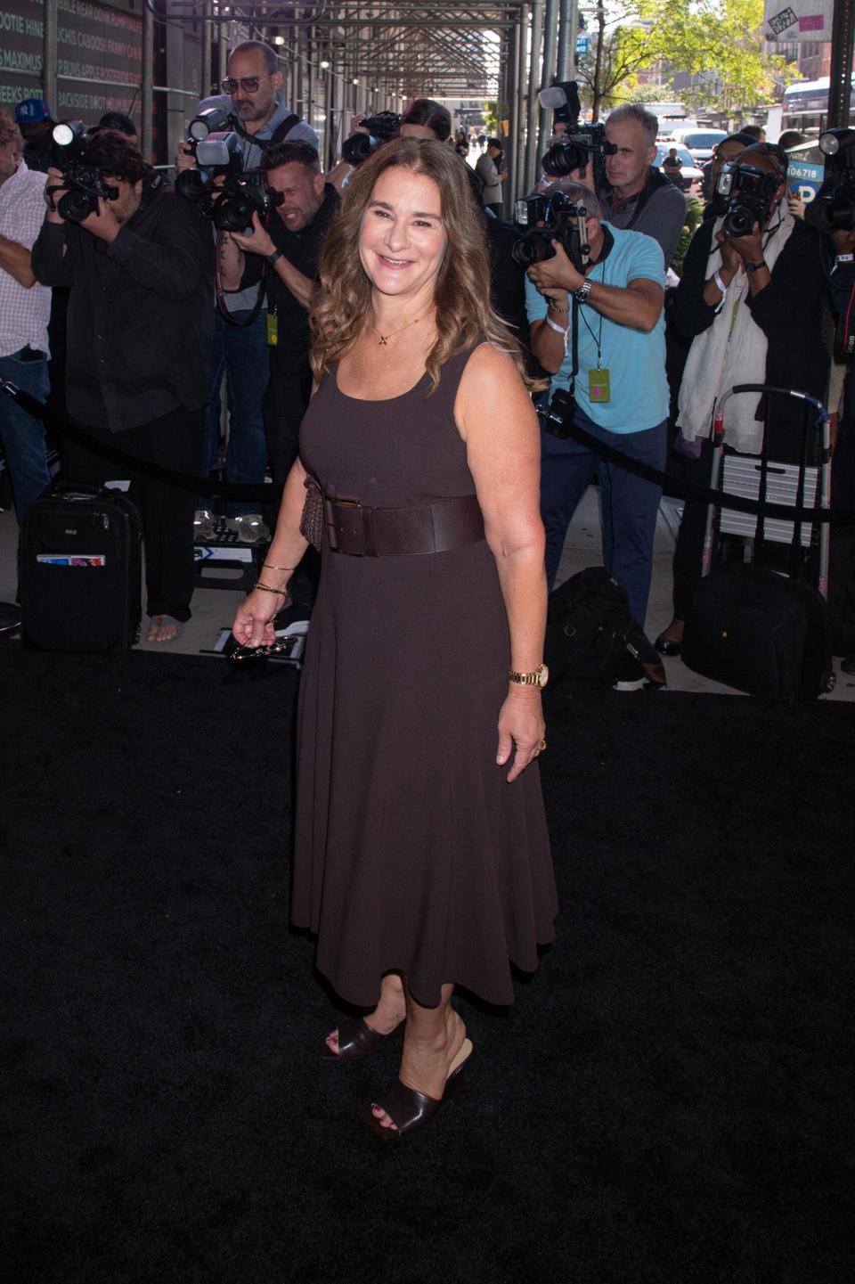 Melinda Gates at NYFW Michael Kors Outside