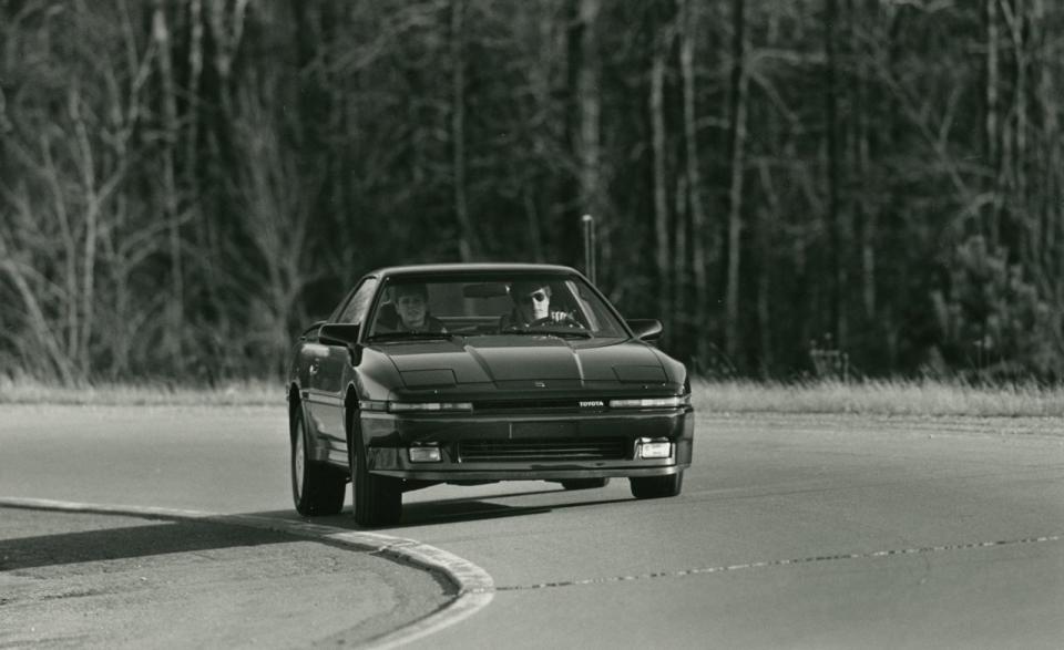 <p>For 1987, Toyota introduces an even more potent Supra Turbo model. Thanks to the addition of a turbocharger-bet you didn’t see that coming-the Supra Turbo’s boosted straight-six produces 230 horsepower and 246 lb-ft of torque-gains of 30 horses and 61 lb-ft. The additional oomph helps scoot <a rel="nofollow noopener" href="https://www.caranddriver.com/reviews/1987-toyota-supra-turbo-road-test-review" target="_blank" data-ylk="slk:a five-speed manual Supra Turbo we test;elm:context_link;itc:0;sec:content-canvas" class="link ">a five-speed manual Supra Turbo we test</a> to 60 mph in 6.4 seconds, 1.6 seconds quicker than the naturally aspirated Supra.</p>