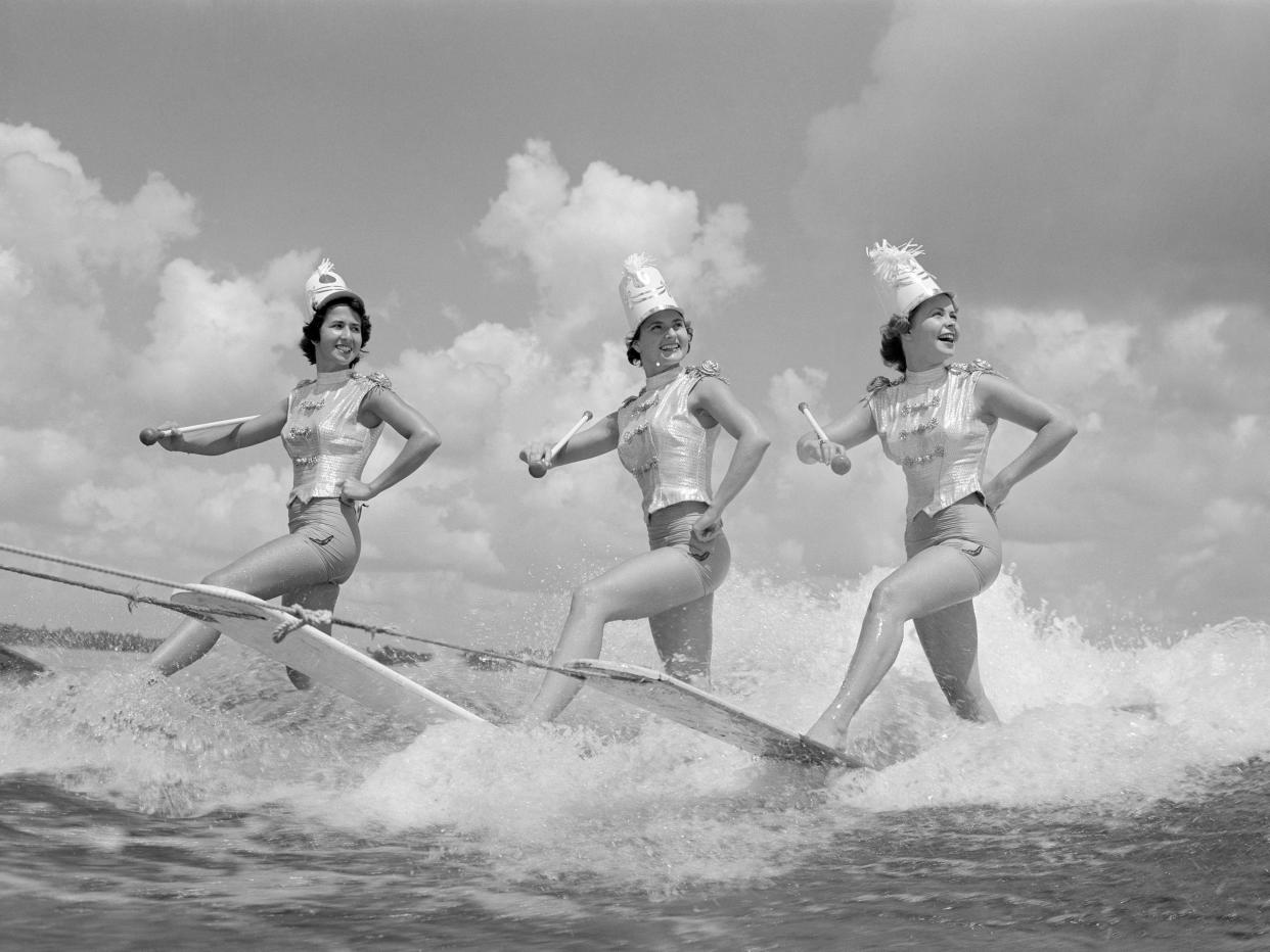 Water skiing performers on July 4, 1955.