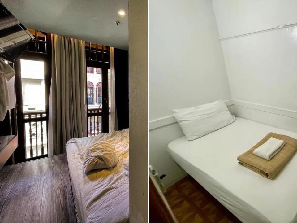 Marielle Descalsota/Insider, Laura Casado/Insider  Singapore vs NY hotels The rooms in Singapore, left, and New York, right.