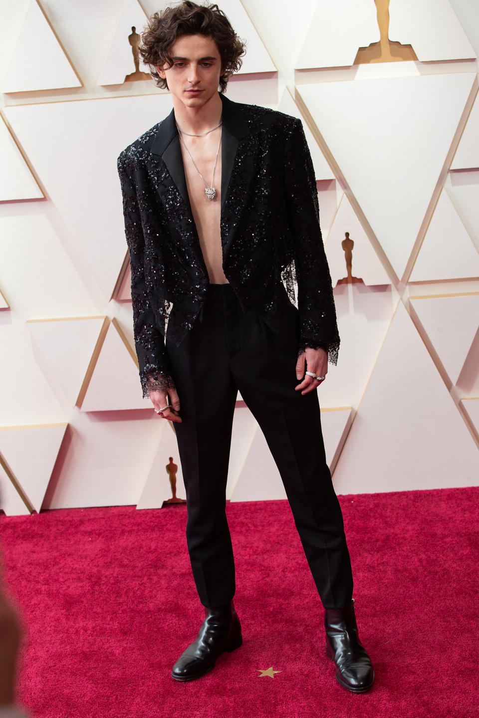 Timothée Chalamet at the 94th Academy Awards. - Credit: Lexie Moreland/WWD