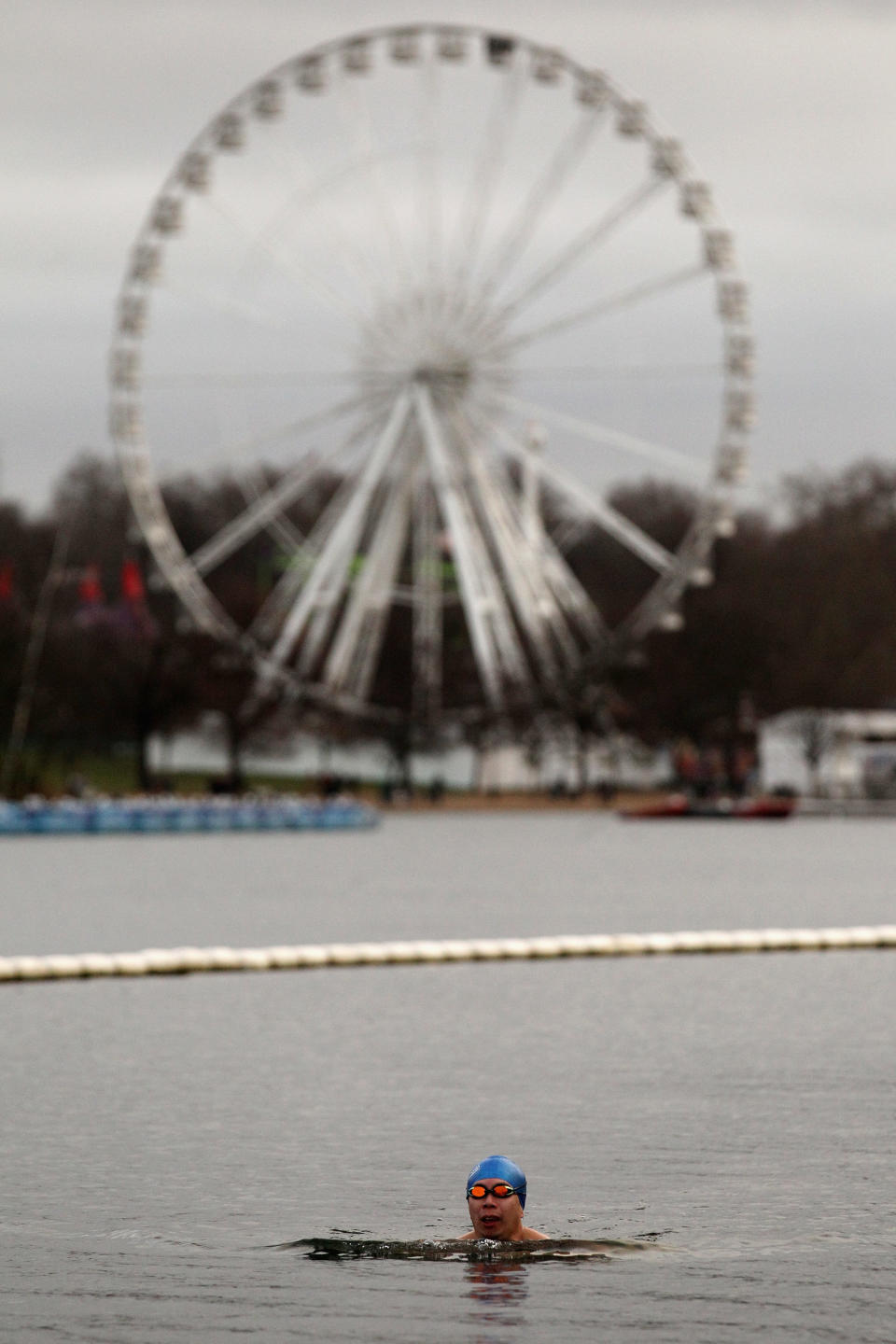 Swimmers Take Part In The Annual Serpentine Christmas Day Swim