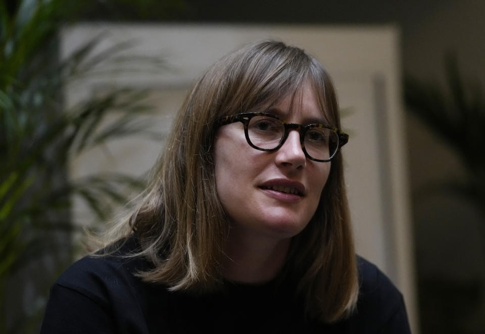 Sarah Leslie speaks during an interview in Seoul, South Korea, Wednesday, July 19, 2023. Leslie thought she was witnessing a stunt when she saw an American soldier start sprinting toward North Korea. (AP Photo/Ahn Young-joon)