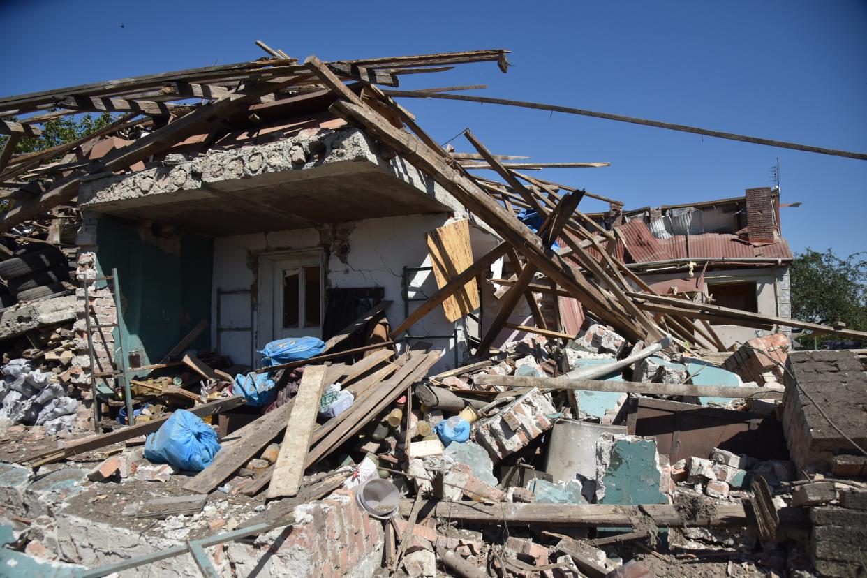 Aftermath of the Russian missile attack in the village of Stavchany, Lviv (Anadolu Agency via Getty Images)