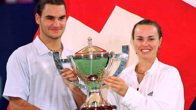 Federer and Hingis won the Hopman Cup in 2001. Image: Getty