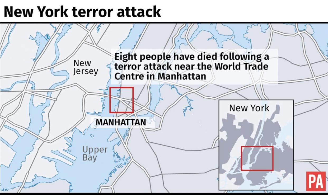 Map locates terror attack in New York