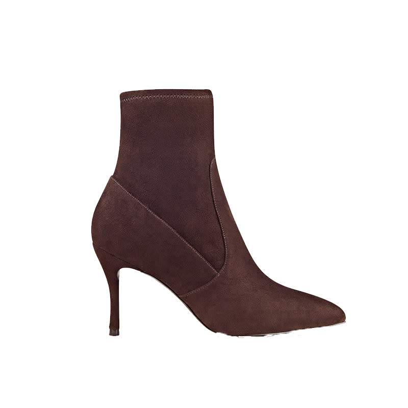 <a rel="nofollow noopener" href="http://www.anrdoezrs.net/links/3550561/type/dlg/http://www.ninewest.com/Cadence-Pointy-Toe-Booties/3040612,default,pd.html?variantColor=JJ0BVE7&cgid=8346259" target="_blank" data-ylk="slk:Cadence Pointy Toe Booties, Nine West, $50A sock-like design and slender, modest heel make these perfect for daytime and evening outings alike.;elm:context_link;itc:0;sec:content-canvas" class="link ">Cadence Pointy Toe Booties, Nine West, $50<p>A sock-like design and slender, modest heel make these perfect for daytime and evening outings alike.</p> </a>