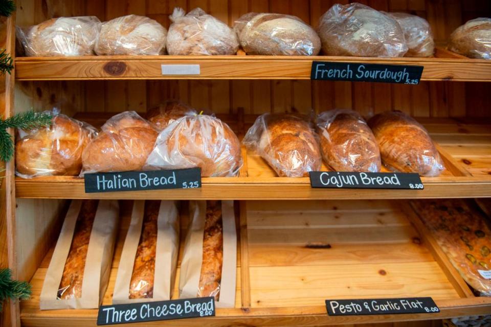 A selection of breads available for purchase at Harvest Bay Artisan Bakery in Bay St. Louis on Thursday, Dec. 7, 2023.