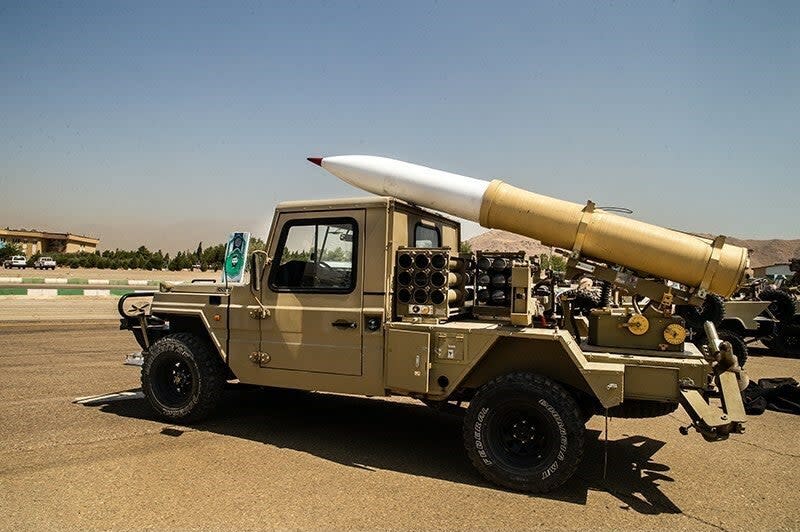 A Falaq-2 rocket in Iranian service. <em>Hossein Zohrevand/Tasnim News Agency</em>