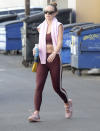 <p>In shades of burgundy and pink, Olivia Wilde steps out after a gym session on Feb. 3 in Los Angeles.</p>