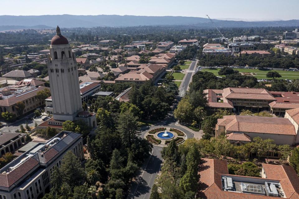 PHOTO: The Hoover Tower at Stanford University is shown, Sept. 14, 2023, in Stanford, Calif. (David Paul Morris/Bloomberg via Getty Images)