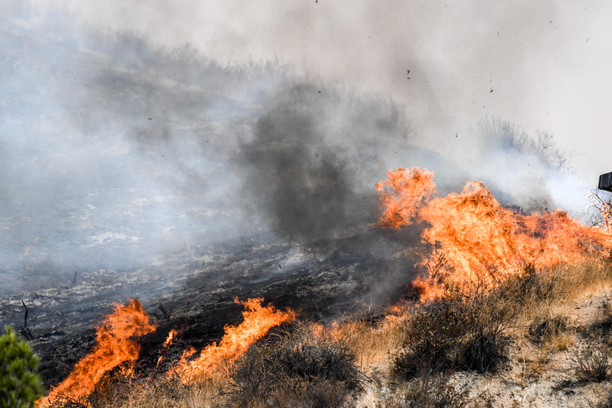 A view from the La Tuna Canyon Fire on Saturday&nbsp;in Los Angeles.