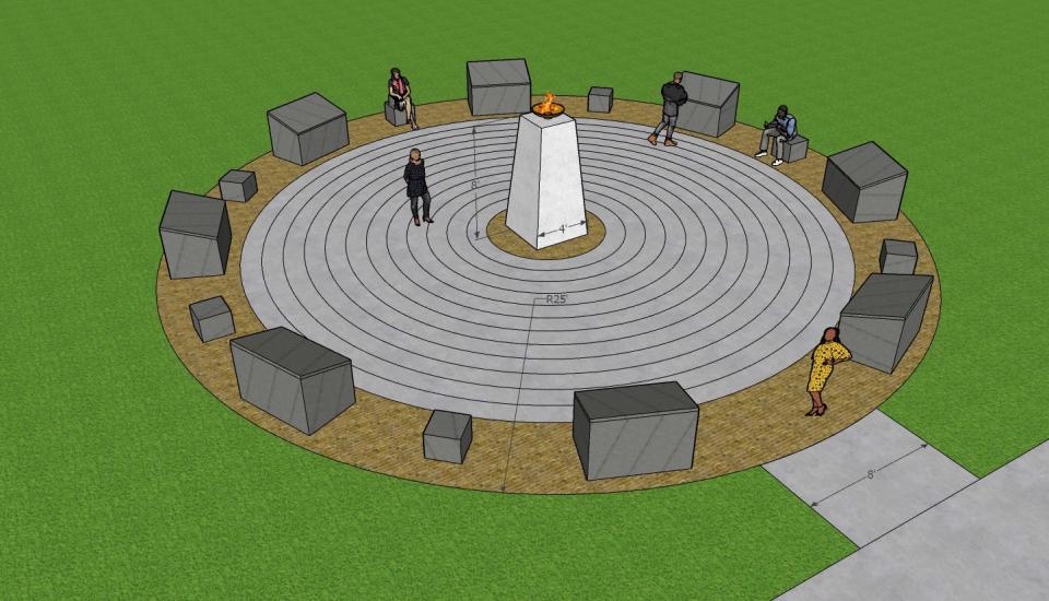 A rendering of what the new Yellow Fever memorial marker being built at Oakland Cemetery will look like.
