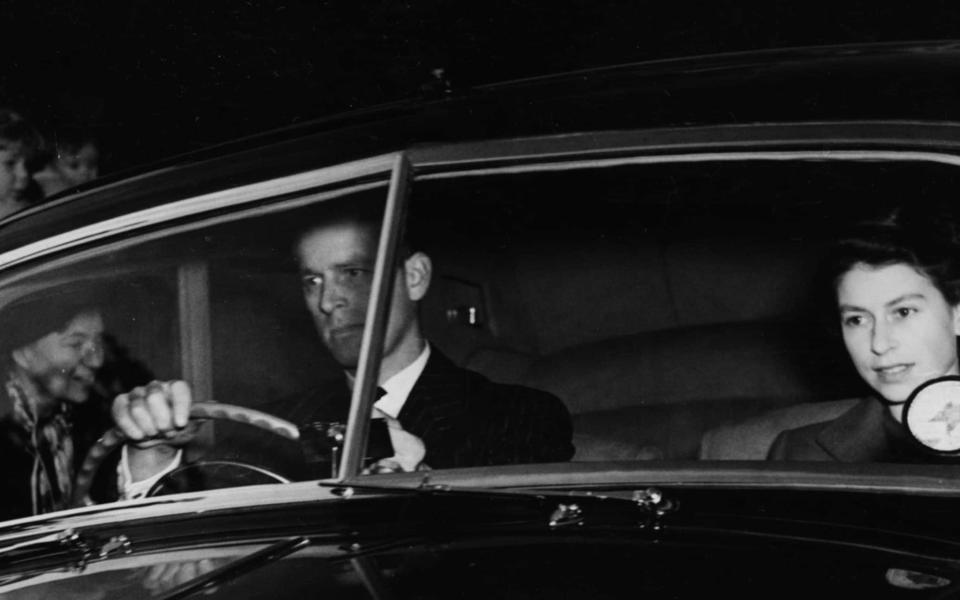 The Duke of Edinburgh at the wheel in October 1951 - Getty 