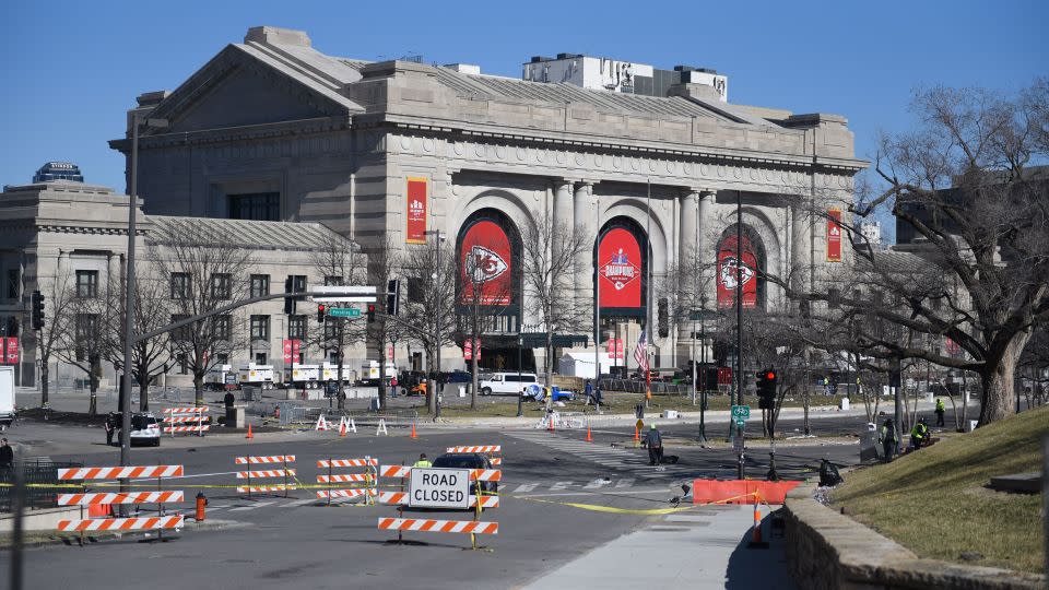 Cleanup is underway at Union Station in Kansas City, Missouri, on February 15. - Emmalee Reed/CNN