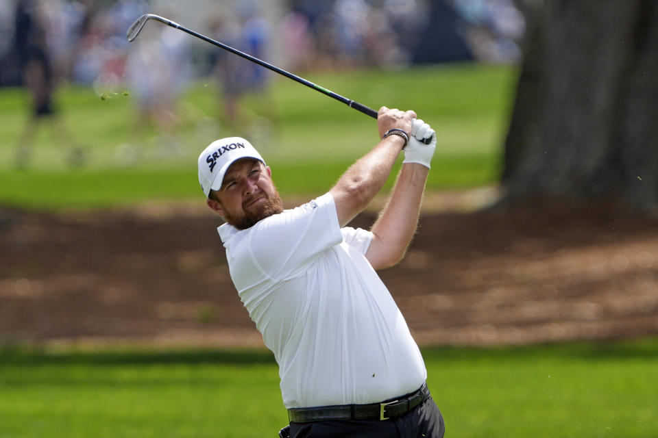 Shane Lowry, of Ireland, hits a shot from the first fairway during the third round of the Arnold Palmer Invitational golf tournament Saturday, March 9, 2024, in Orlando, Fla. (AP Photo/John Raoux)