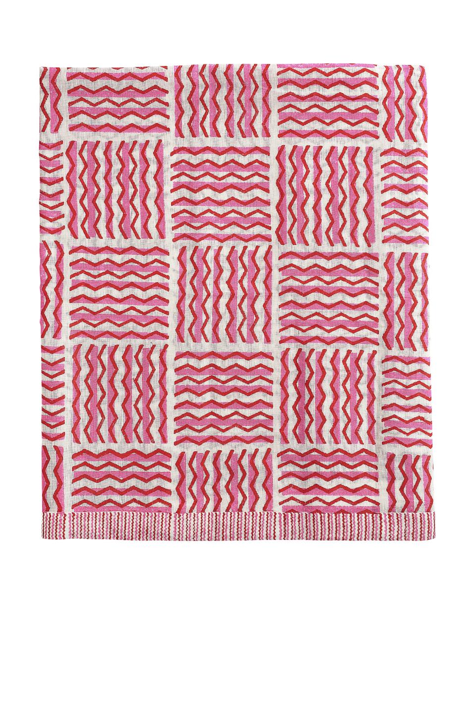 Hand-block-printed tablecloth; from $245. gregoryparkinson.com