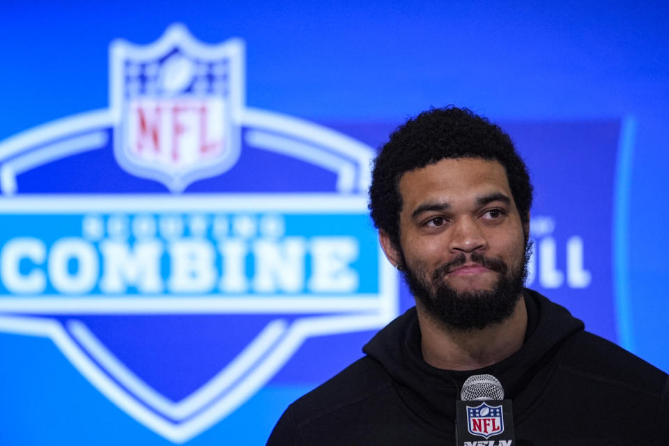 USC quarterback Caleb Williams will only do medical evaluations with teams he meets with individually, a departure from draft cycles past for players in his position. (AP Photo/Michael Conroy)