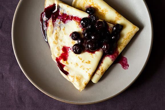 Crepes with Lemon Curd & Blueberry Compote