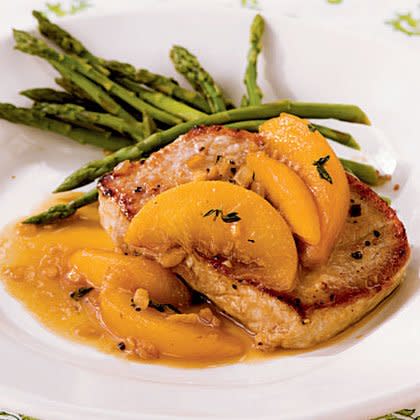 Pork Chops with Bourbon-Peach Sauce