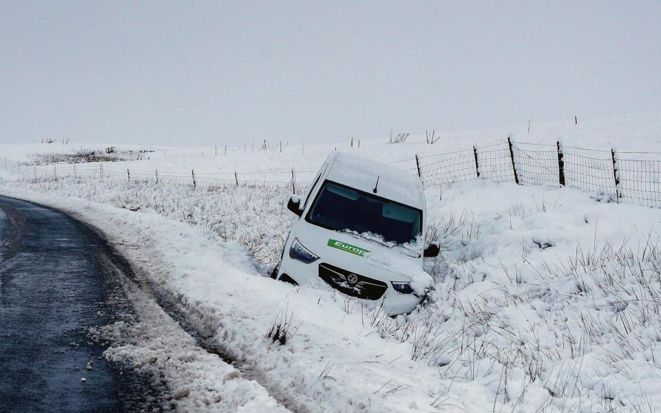 Snow caused treacherous driving conditions in North Yorkshire - PA