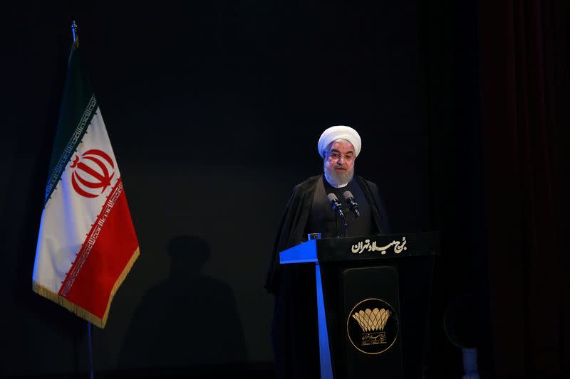 Iranian President Hassan Rouhani speaks during the National Insurance and Development Conference in Tehran